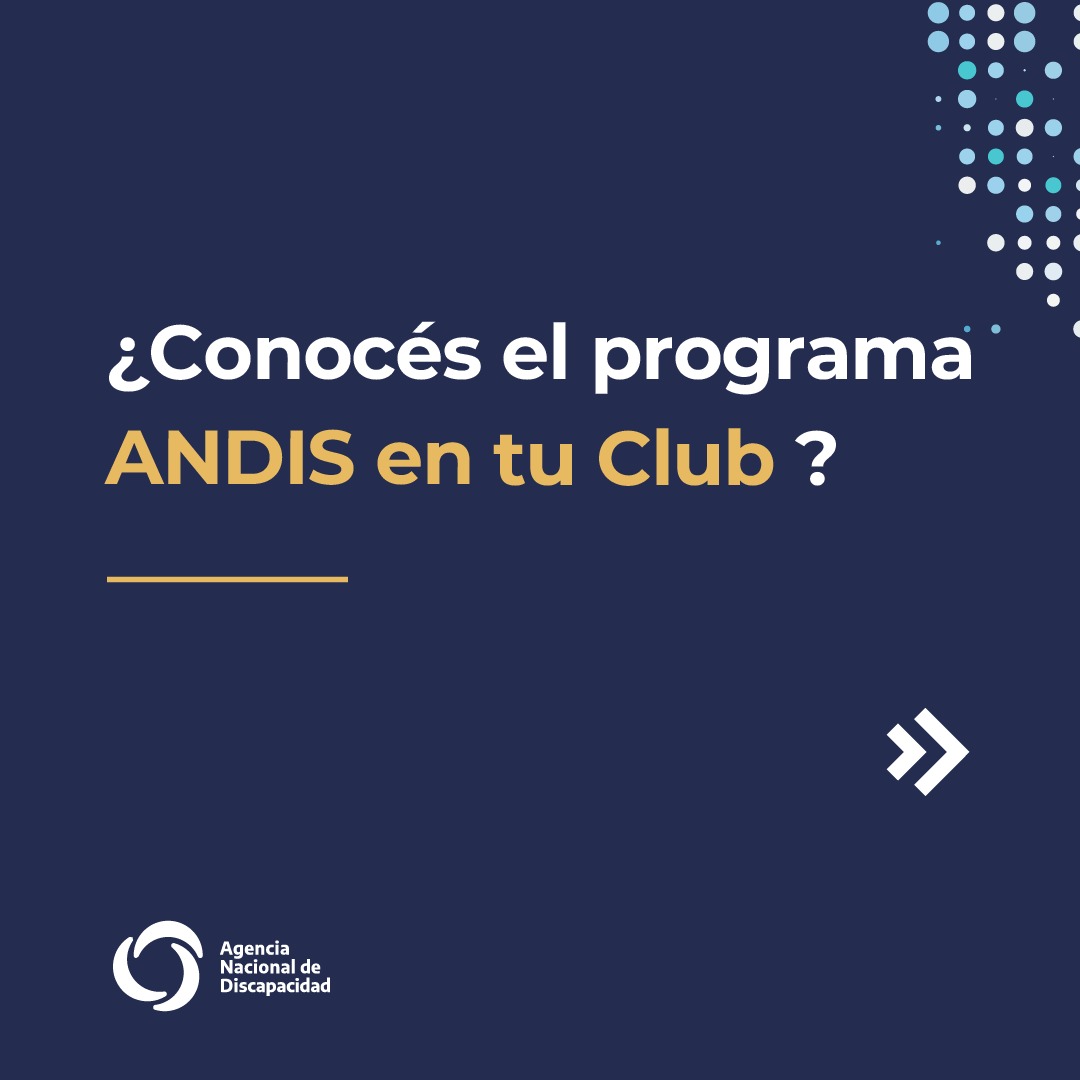 ANDIS_Arg's tweet photo. ¿Sabés qué es ANDIS en tu club?

Es un programa de la #ANDIS que se enfoca en promover el deporte como herramienta de inclusión y en garantizar que las instalaciones de los clubes del país sean accesibles para todas las personas.

Más información: https://t.co/6kqfKlaaYV https://t.co/6QbmcJNdrw