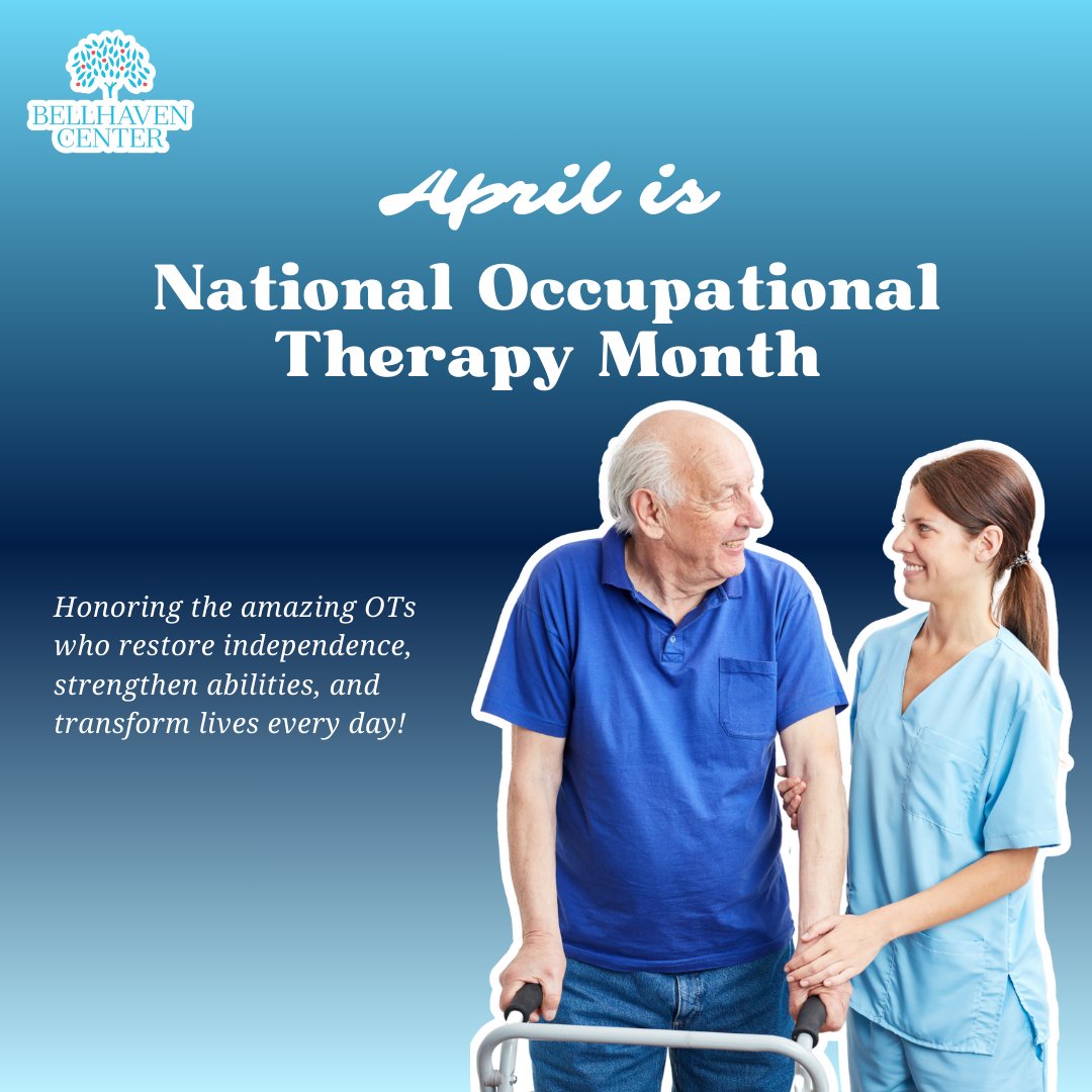 bellhavencenter's tweet photo. 🌟 April is National Occupational Therapy Month! 🌟
This month, we celebrate our incredible Occupational Therapists who help our residents regain independence and improve their daily lives. 
#NationalOccupationalTherapyMonth https://t.co/TKQBiOEuno