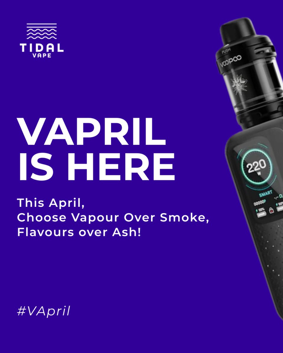 Are you ready to make this a month you'll proudly remember forever? Are you ready to give up toxins for flavours 👀

Join us as we transform this April into VApril!

#VApril #April #MakeASwitch