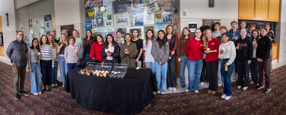 County Superintendent Dr. Barbara Nemko brings the cast of West Side Story cupcakes for the superb performance. Go Saints!