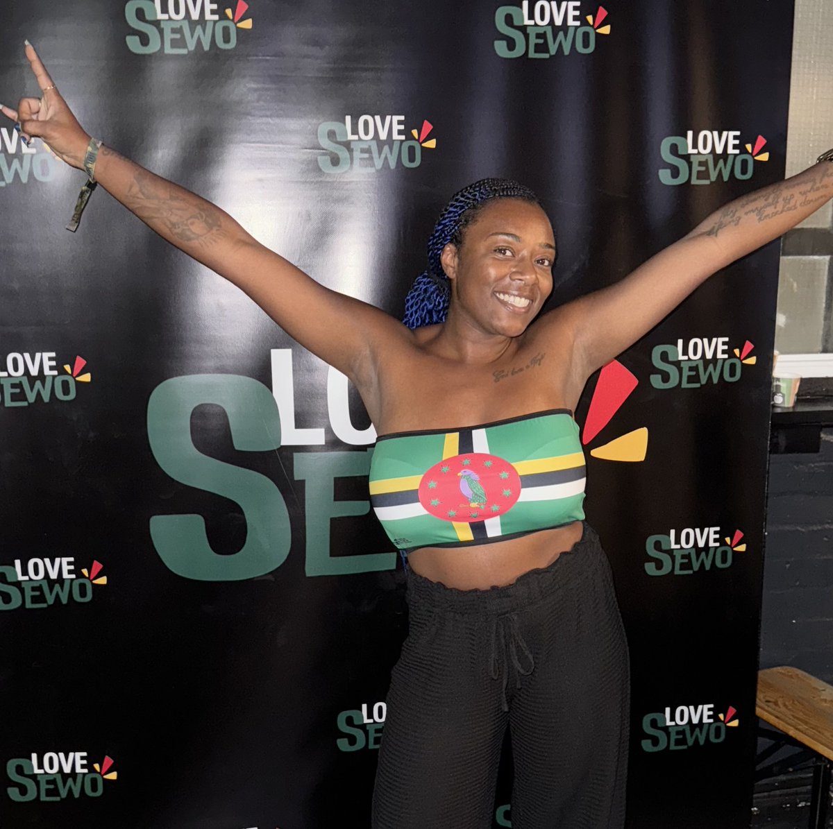 panthyrefashion's tweet photo. Springs here, and it’s bandeau season☀️Rock your flag with style. Who’s repping their roots this season?  @lovesewo #panthyrefashion #dominica #repyourflag #lovesewo https://t.co/oxzfh7rWIW