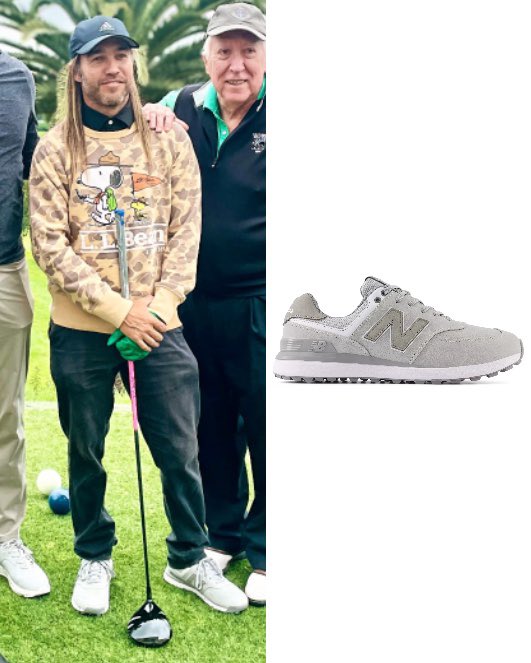 FORE 🏌️

• L.L.Bean x Todd Snyder - Peanuts Edition sweatshirt in brown camo 
• New Balance - 574 Greens v2 golf shoes
