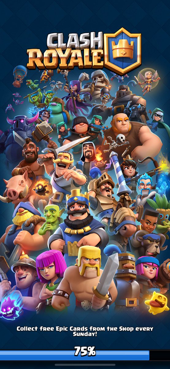What did u do now <a href="/ClashRoyale/">Clash Royale</a> <a href="/supercell/">Supercell</a> 
Stuck on 75%. 
Played the game minutes ago