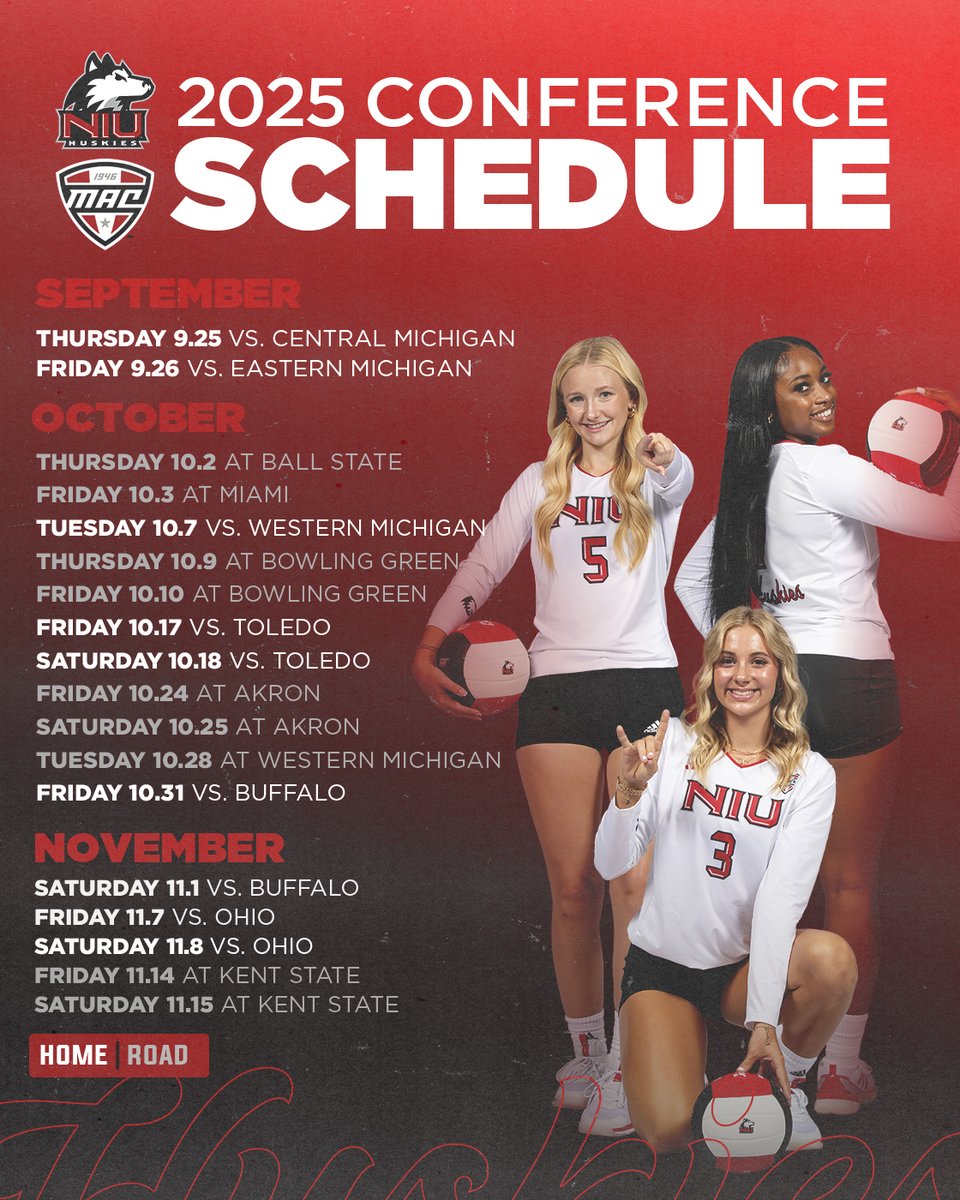 Ready for MAC play 🏐 Our 2025 conference schedule is set!

#OnAMission