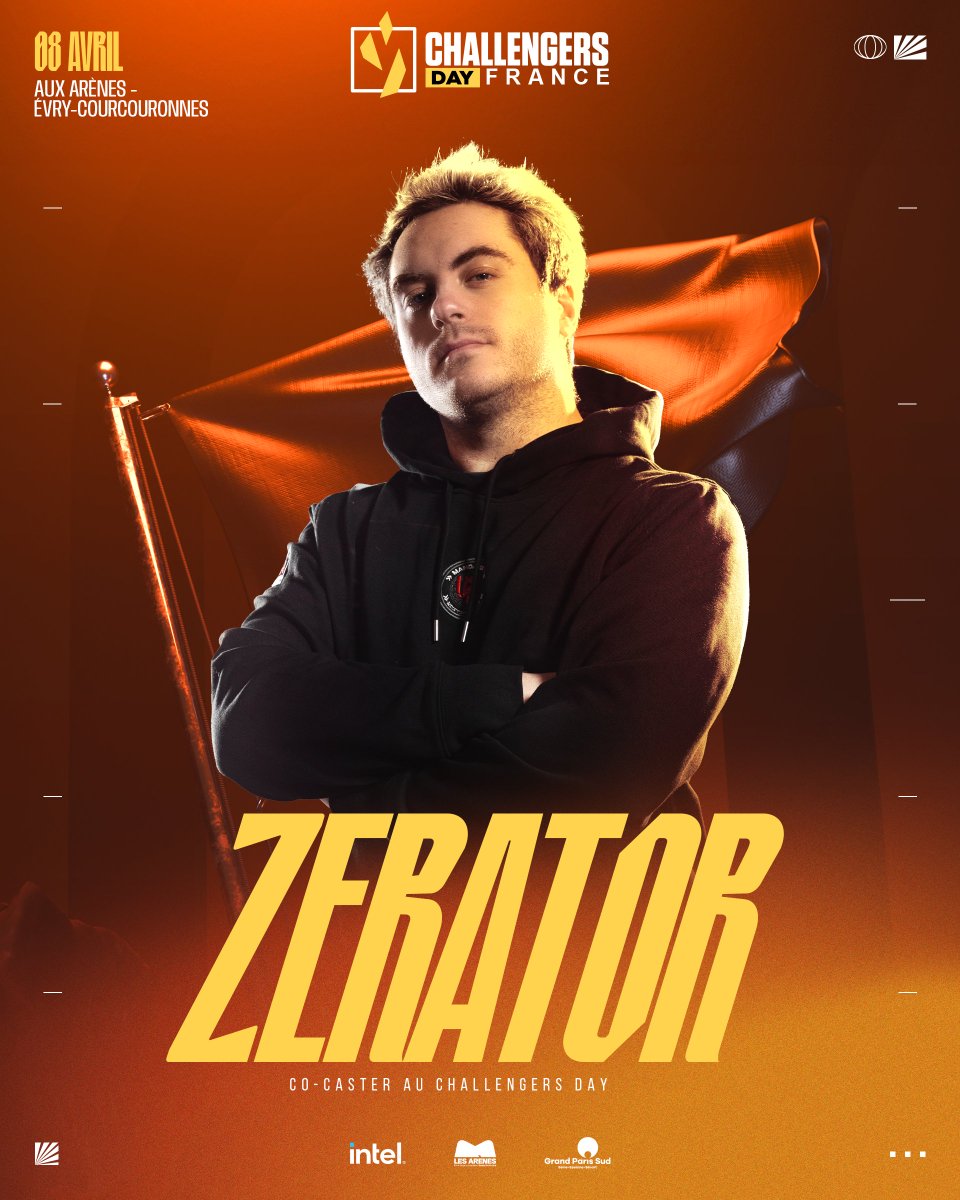 valleague_fr's tweet photo. Son équipe étant la seule à avoir participé à tous les splits de la ligue, il ne pouvait pas manquer le Challengers Day ! @ZeratoR co-castera le match de @MandatoryGG aux Arènes d'Evry-Courcouronnes 🔥