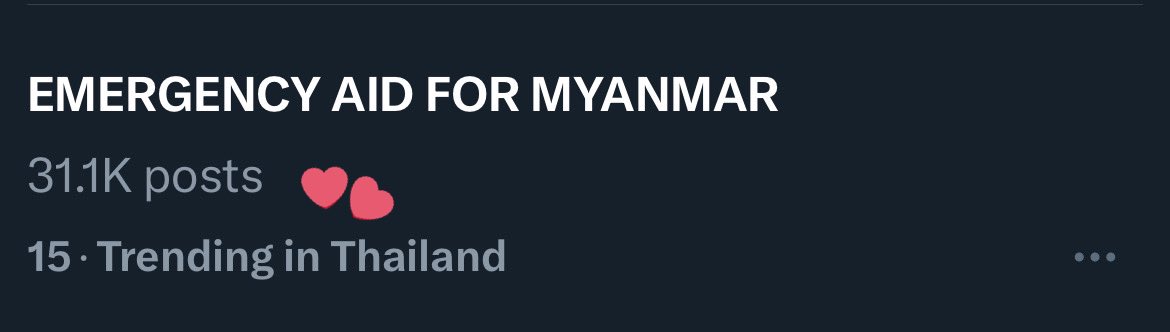 theway_lengso's tweet image. Thank you all 🙏☘️

EMERGENCY AID FOR MYANMAR
#HelpMyanmarQuake