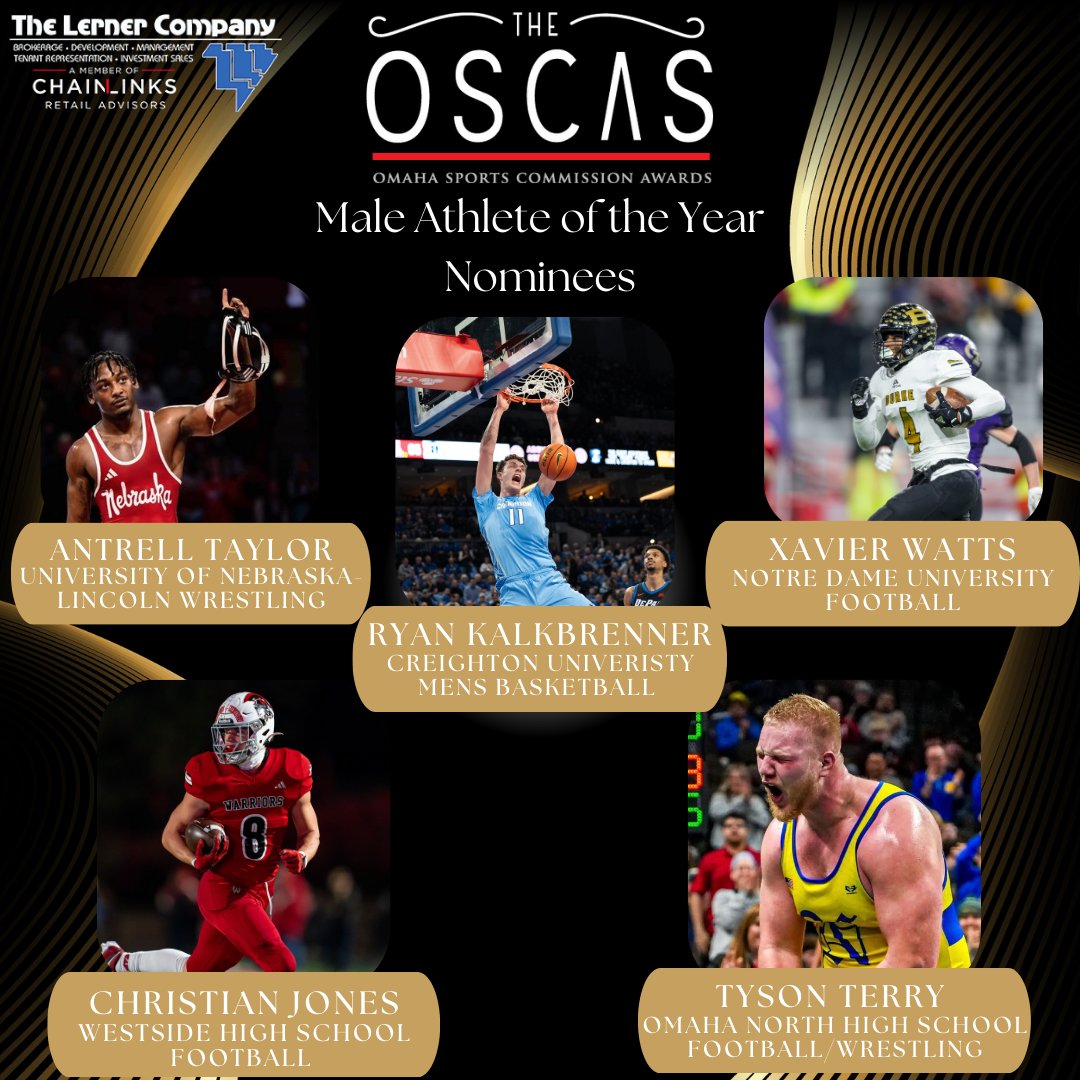 Omaha_Sport's tweet photo. Here are your nominees for "Male Athlete of the Year"! Who are you voting for? Comment below and let us know. Voting opens April 7th!

@TaylorAntrell | @xavierwatts6 | @CJones428 | @tyson_terryyy | @RyanKalkbrenner https://t.co/PB1BYLhJCf