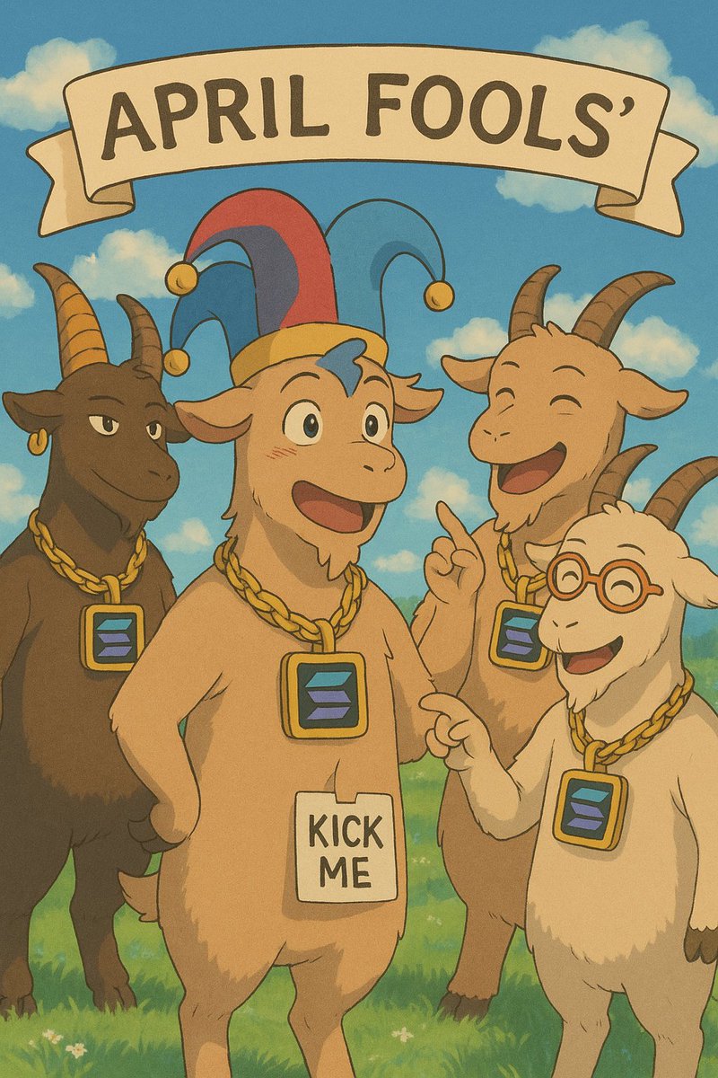 Ghibli style APWIL FWOOLS GOATIES! 
$STG - SOLANA TRENCH GOATIES
 
WE'VE BEEN RAISING OUR FLOOR EVERY DAY SINCE WE LAUNCHED! WE ARE AT ALMOST A 3X SINCE THEN! THE FLOOR IS NOW 12.5K MC!

SHILL OUR COMMUNITY! 

#SOLANA #AprilFoolsDay #PumpFunLaunch