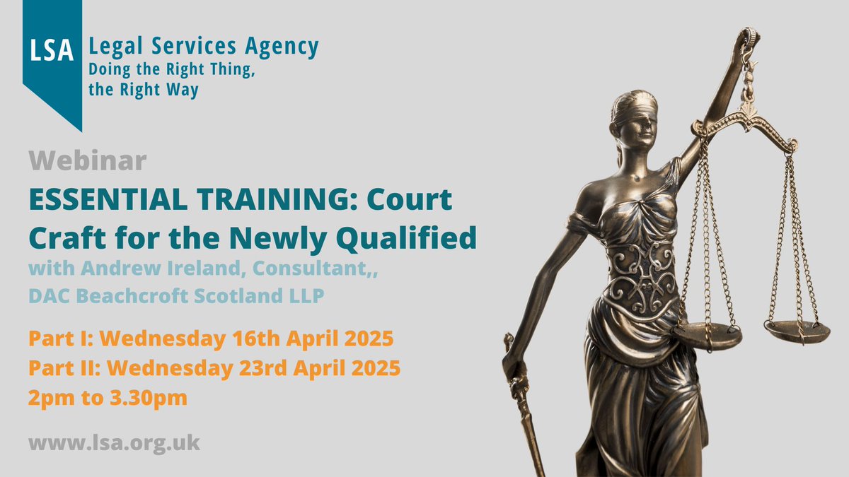 LSAlawcentre's tweet photo. 📢 JOIN LSA's WEBINAR: MASTER THE ART OF COURT CRAFT: Two-part series starts Wednesday 16th April 2025. Secure your spot! BOOK NOW 👉
Part I - https://t.co/mvA4oxa1B8
Part II - https://t.co/bUB1ZeC6hK
#LSAwebinar #courtcraft #courtroomskills #preparation #presentation #advocacy https://t.co/sgpxPXLjxg