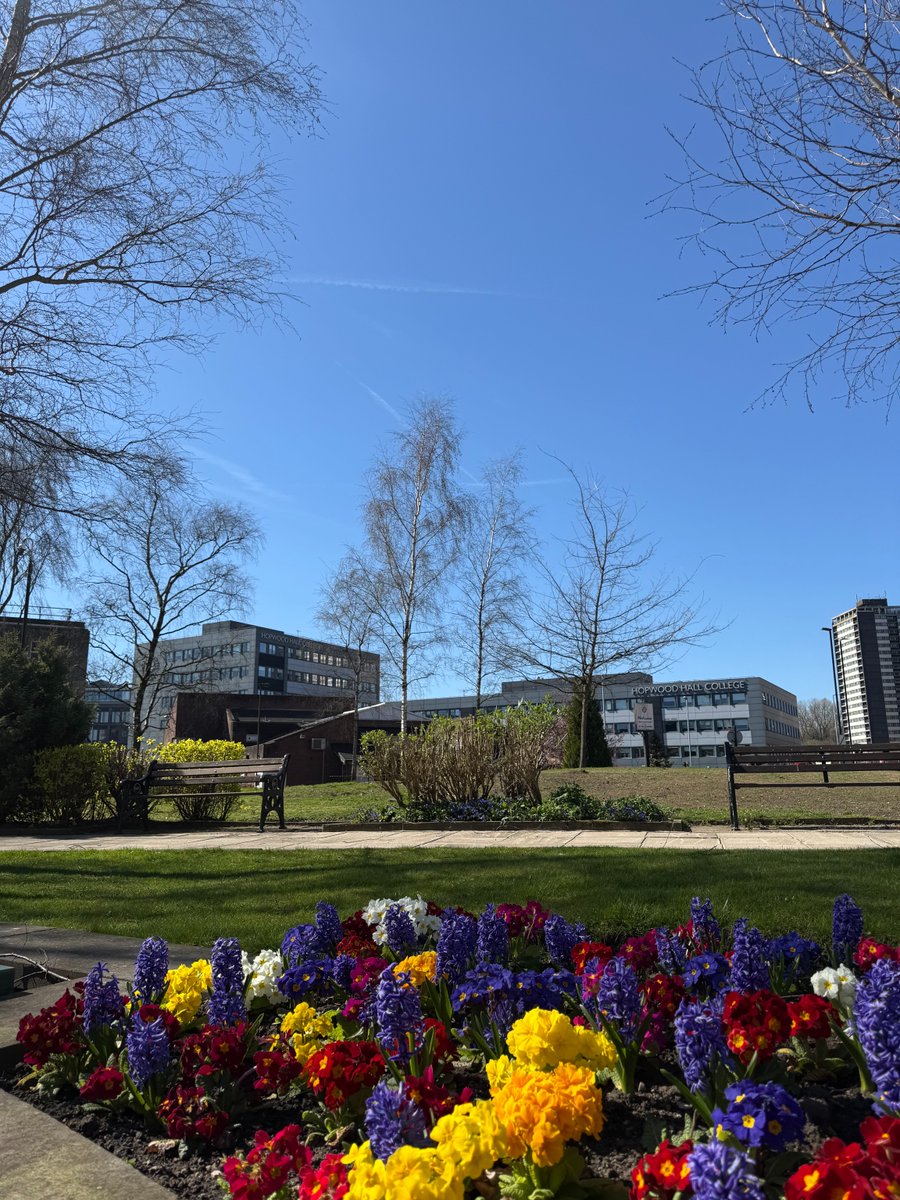 There’s nothing but blues skies over our Rochdale Campus!

It’s wonderful to see the town centre blooming, especially on day one of our Green Summit 2025.

Spring has officially sprung in Rochdale!