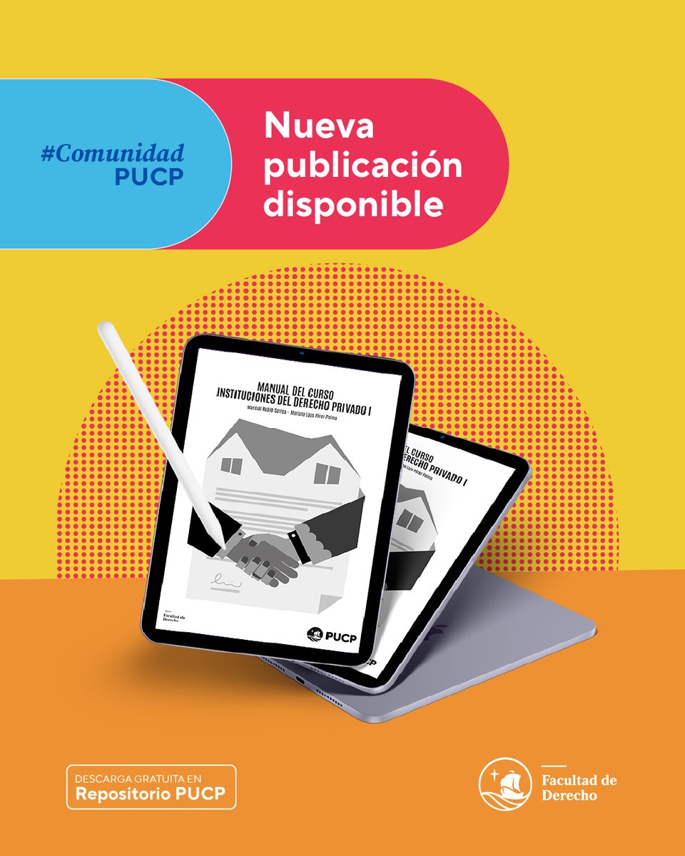 ¡"Manual del curso de Instituciones del Derecho Privado I" de Marcial Rubio y Andrea Lazo! 📓
No dejes de leer este manual elaborado con la finalidad de aproximarte al conocimiento teórico y práctico del derecho privado.
💻¡Descarga aquí la obra!
bit.ly/4hZNj3c