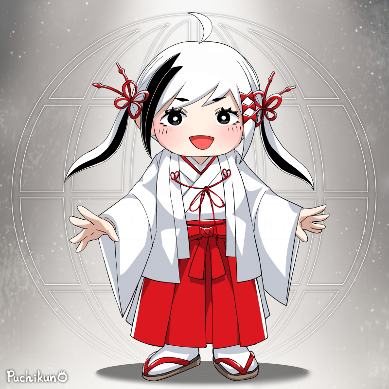 「おはモノチ「神社の巫女さんスタイルだっち!」#MonochiProject 」|ぷちくん/puchikun（絵師）のイラスト