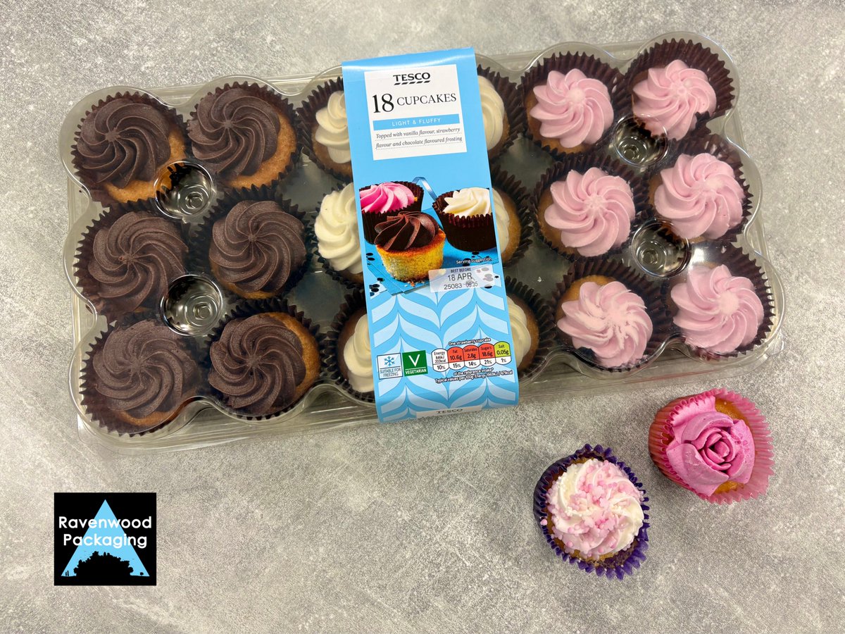 PRODUCT FOCUS: Tesco 18 pack linerless cupcakes.
UK Linerless Printer: ProPrint Group
👉 lnkd.in/esASRHhe #linerless #cupcakes