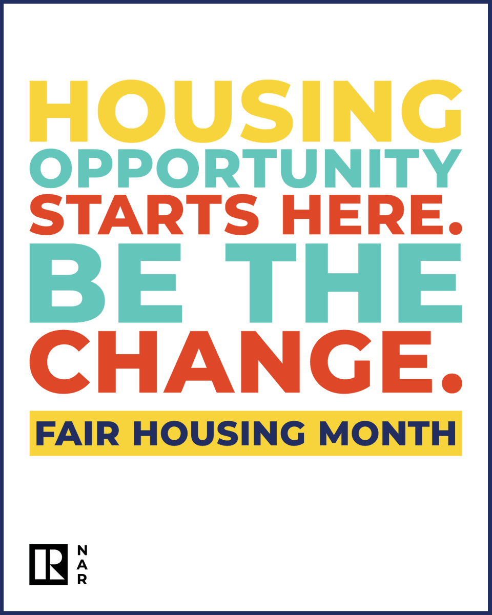 nardotrealtor's tweet image. April is Fair Housing Month! REALTORS® play a key role in building thriving, inclusive communities. Reflect on our history, repair disparities, and renew our commitment to fair housing. bit.ly/4j3zy4i

#FairHousingMonth