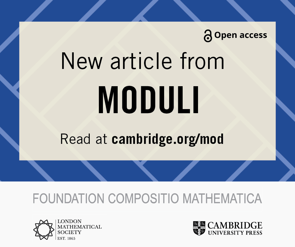 cambUP_maths's tweet photo. NEW article: ‘Vector fields and admissible embeddings for quiver moduli’
Read in Moduli ➡️ https://t.co/mQet2pVrlo
By Pieter Belmans, Ana-Maria Brecan
@LondMathSoc https://t.co/DYNaeJjNlB