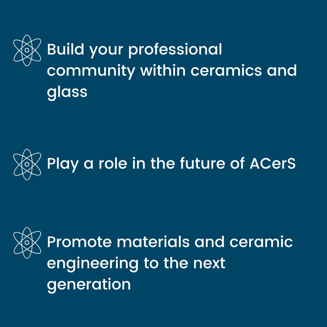 The deadline to apply to the 2025-2026 ACerS PCSA delegation has been extended to April 15! 

Are you looking for leadership experience within ceramics and glass? Swipe to see a few of the fabulous benefits to being a member of the delegation!

#ACerS #PCSA #Ceramics #Glass