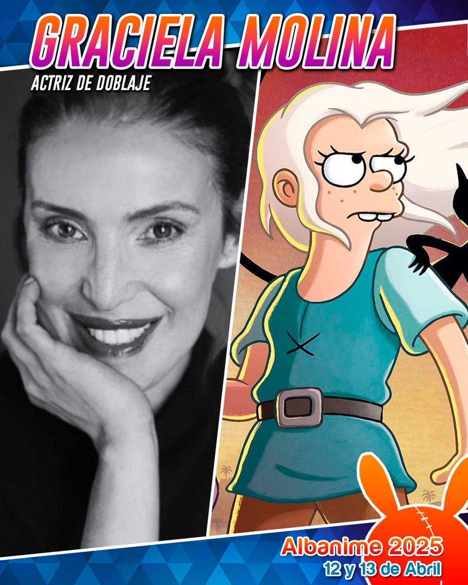 Este Albanime 2025 podréis conocer a la actriz y directora de doblaje Graciela Molina, voz  de Leticia "Letty" Ortiz (Fast &amp; Furious), Matilda (Matilda), Mary Jane Watson (Spider-Man),  Bean (Desencanto) o Ariel (La sirenita), entre muchas otras.
albanime.com/graciela-molina