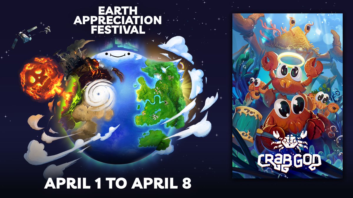 Crab God has a 40% discount for the Earth Appreciation Festival! 🌎

Come and celebrate games highlighting nature with us: store.steampowered.com/news/app/22893…