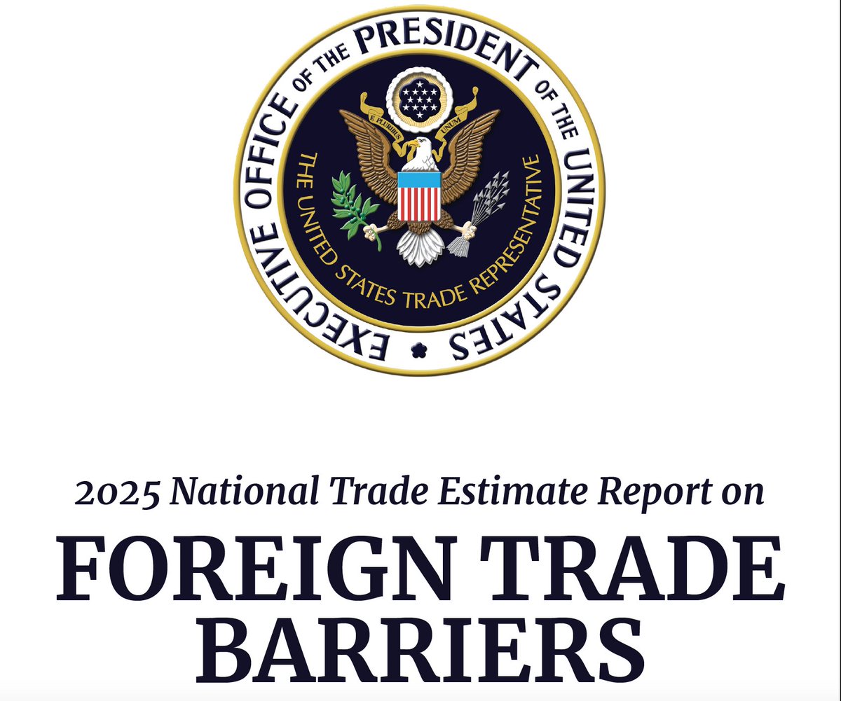 The US government has published its annual report on barriers to (their) trade.
As for Italy, the traditional obstacles to bananas remain (!), but also those in terms of energy and audiovisual.
More interestingly, as EU and digital are concerned: #fairshare is mentioned as