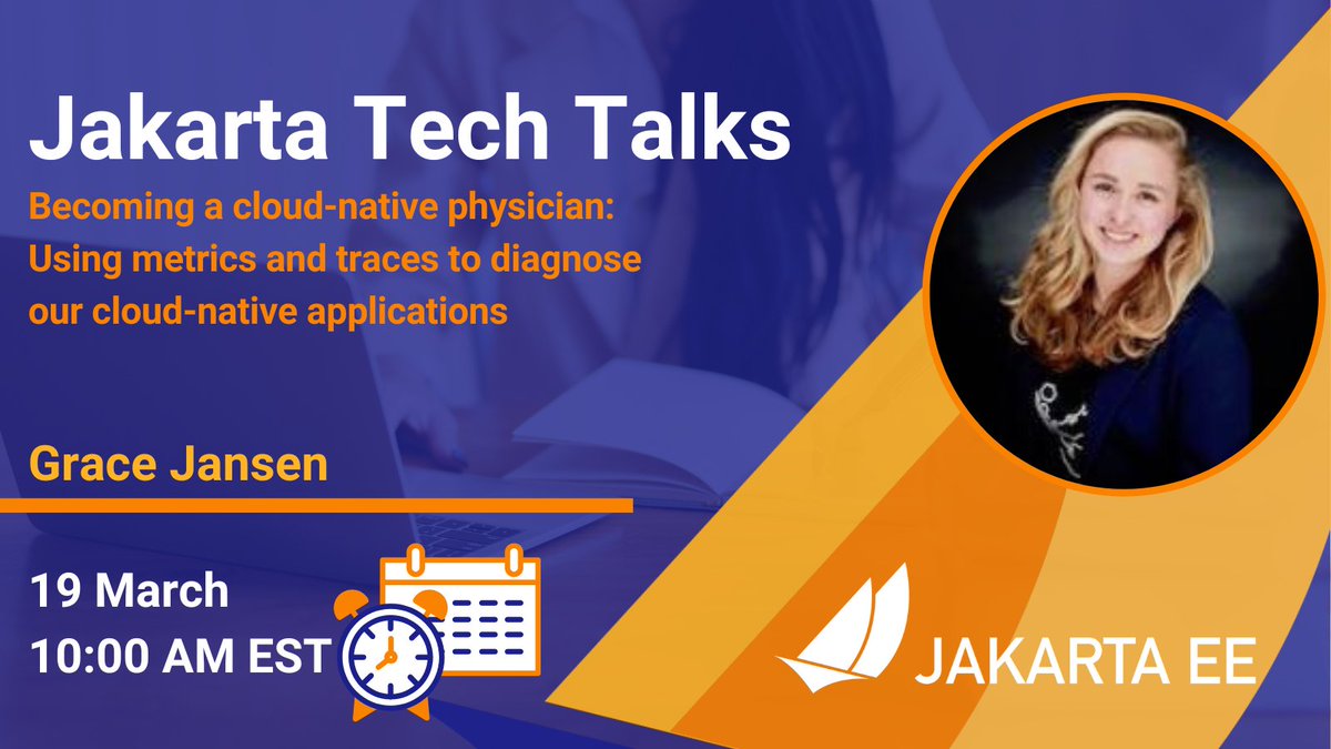 Jakarta EE (@jakartaee) on Twitter photo Did you miss <a href="/gracejansen27/">Grace Jansen</a>ās Jakarta Tech Talk ? Watch on March 19? our recording of āBecoming a cloud-native physician: Using metrics and traces to diagnose our cloud-native applicationsā on YouTube! hubs.la/Q03fgpjy0 #opensource #JakartaEE #CloudNative Did you miss <a href="/gracejansen27/">Grace Jansen</a>ās Jakarta Tech Talk ? Watch on March 19? our recording of āBecoming a cloud-native physician: Using metrics and traces to diagnose our cloud-native applicationsā on YouTube! hubs.la/Q03fgpjy0 #opensource #JakartaEE #CloudNative