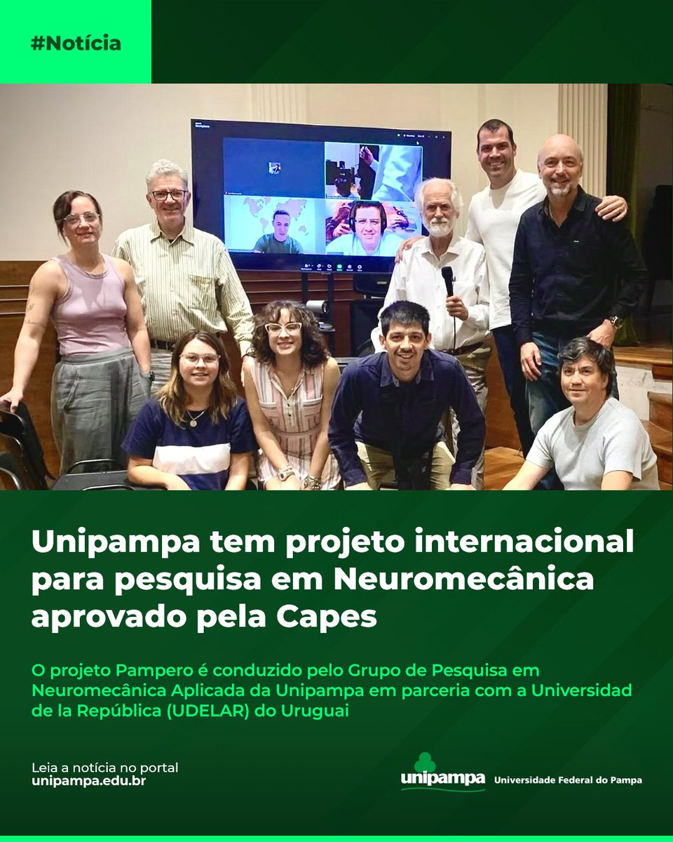 Unipampa tem projeto internacional para pesquisa em Neuromecânica aprovado pela Capes

➡ Saiba mais em: mla.bs/186cbdfb