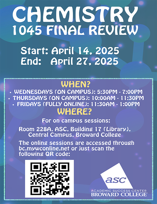 bc_asc's tweet photo. The STEM Center will have reviews for Chemistry 1032 and 1045 beginning April 14 https://t.co/TtdI85vtR6