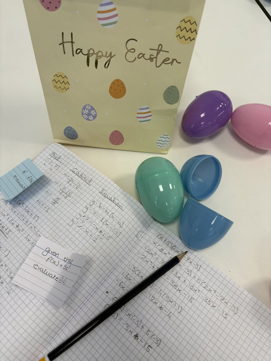 Miss__Richy's tweet photo. National 5 Maths Past Paper Egg Hunt!🐣 Pupils in S4 working hard, revising for their upcoming exam! 🍎📚 @BoclairAcademy https://t.co/GptifADdzU