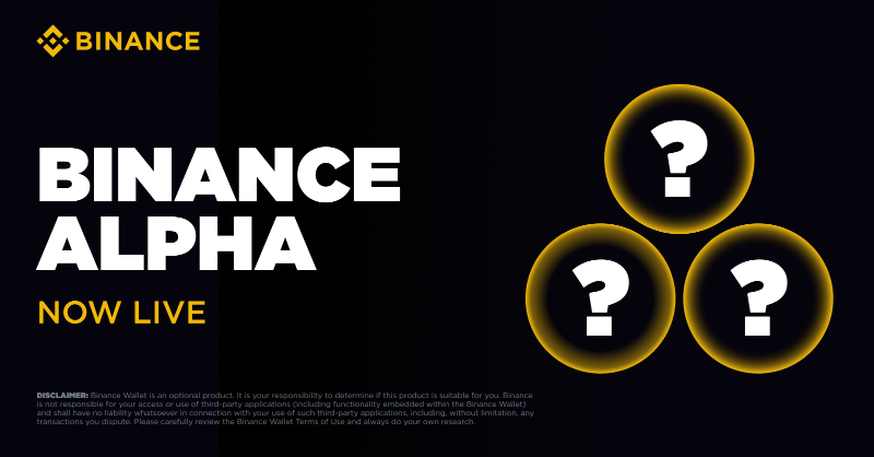 BinanceWallet's tweet photo. A new batch of Binance Alpha Projects is now Live! Discover the latest tokens spotlighted in the #Binance Wallet. 

Navigate to the [Markets] - [Alpha] tab. 
Tap [Quick Buy] to purchase. 

Click here ⬇️