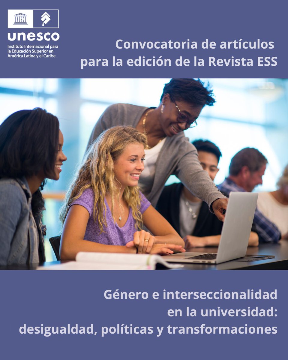 foza_fz's tweet photo. ⚠️ Convocatoria para enviar tus contribuciones a la Revista Educación Superior y Sociedad.

📚 Temática de este dossier: Género e interseccionalidad en la universidad: Desigualdades, políticas y transformaciones.

📅 Fecha límite: 11 de mayo https://t.co/UNYa4o4NhH