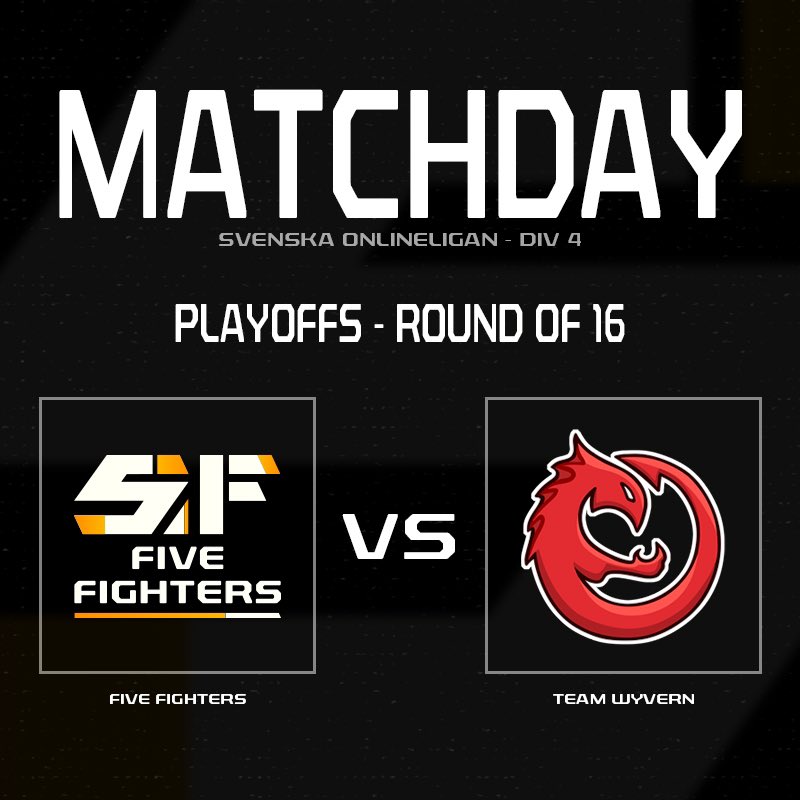 Five Fighters (@fivefighterslol) on Twitter photo ‼️PLAYOFFS‼️
Playoffs starts today, round of 16 <a href="/Onlineligan/">Svenska Onlineligan</a>
⏰ - 18:30 CET
⚔️ - Five Fighters vs <a href="/TeamWyvernLoL/">Team Wyvern</a>
#SOLS10 ‼️PLAYOFFS‼️
Playoffs starts today, round of 16 <a href="/Onlineligan/">Svenska Onlineligan</a>
⏰ - 18:30 CET
⚔️ - Five Fighters vs <a href="/TeamWyvernLoL/">Team Wyvern</a>
#SOLS10