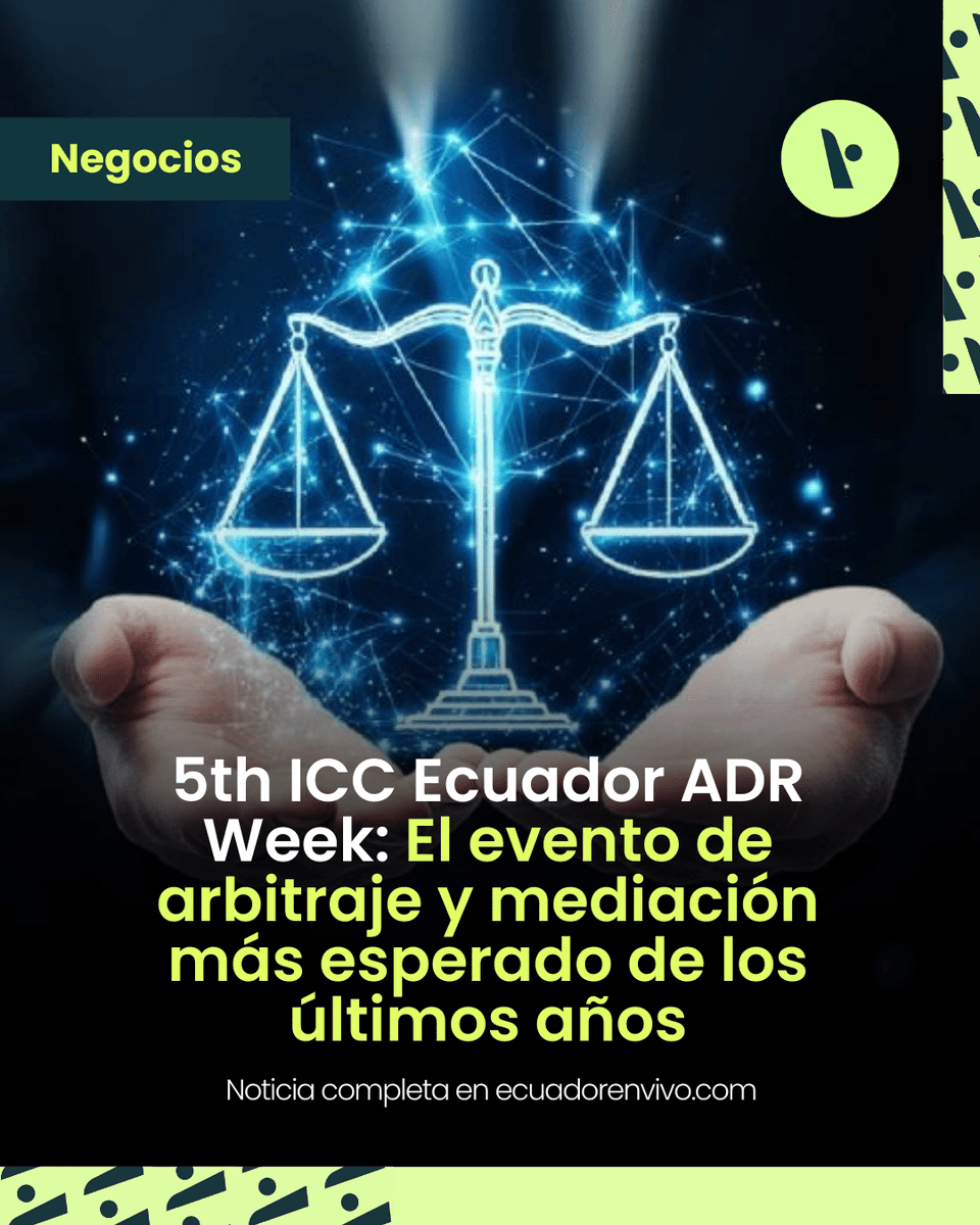 ecuadorenvivo's tweet photo. #Quito será sede del Ecuador ADR Week 2025, el mayor foro sobre arbitraje y mediación en América Latina. Expertos globales analizarán tendencias clave del sector. 
@lacamaradequito
@CCQ_CAM 

📅 Del 23 al 25 de abril. 
Más detalles aquí 👇
https://t.co/jb86xyWsHH

 #ADRWeek #Arbitraje #Quito