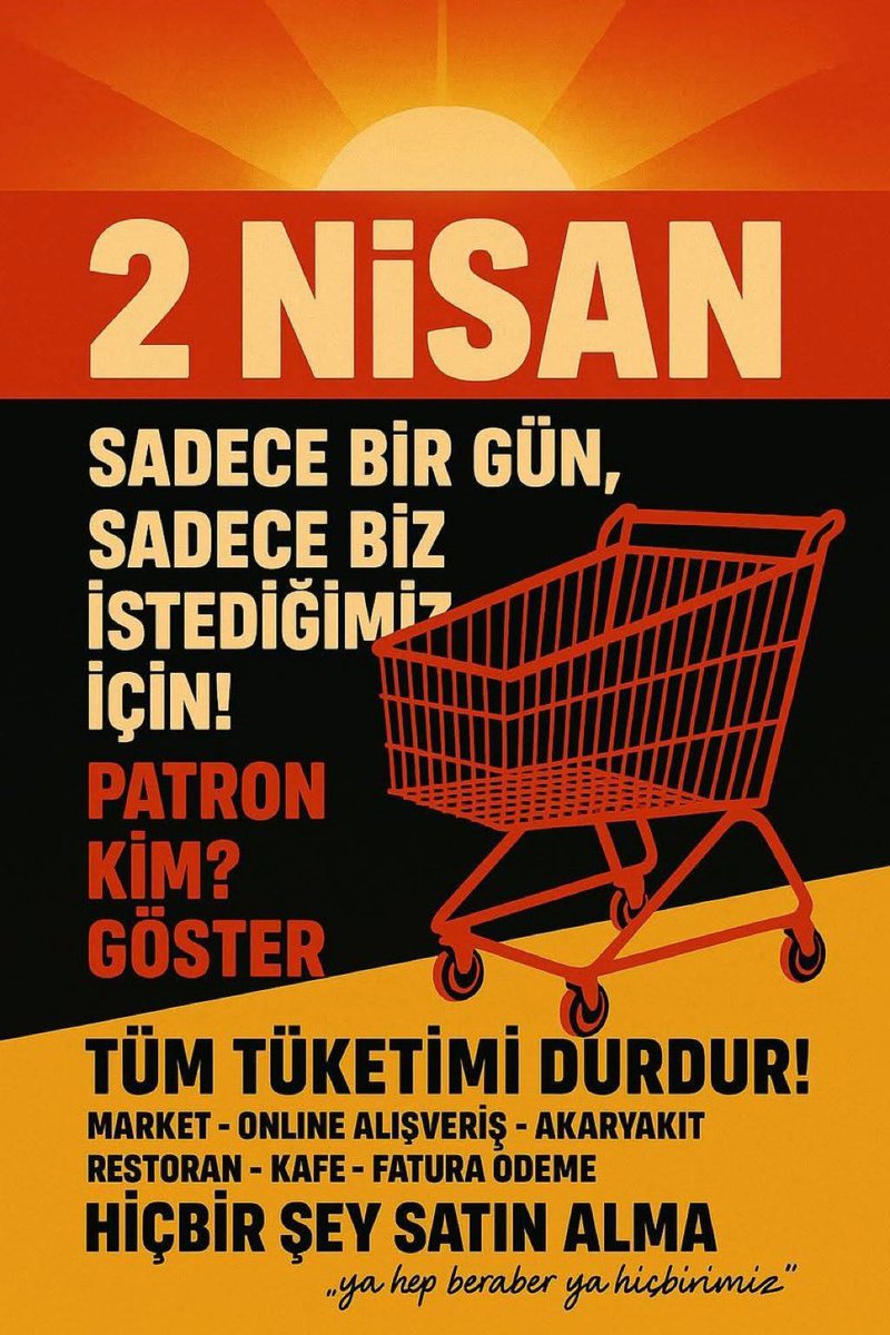 esreflarsen's tweet photo. Yarın 2 Nisan. Tüketimi durduruyoruz. 

#Boykot https://t.co/MOXdQIcALL