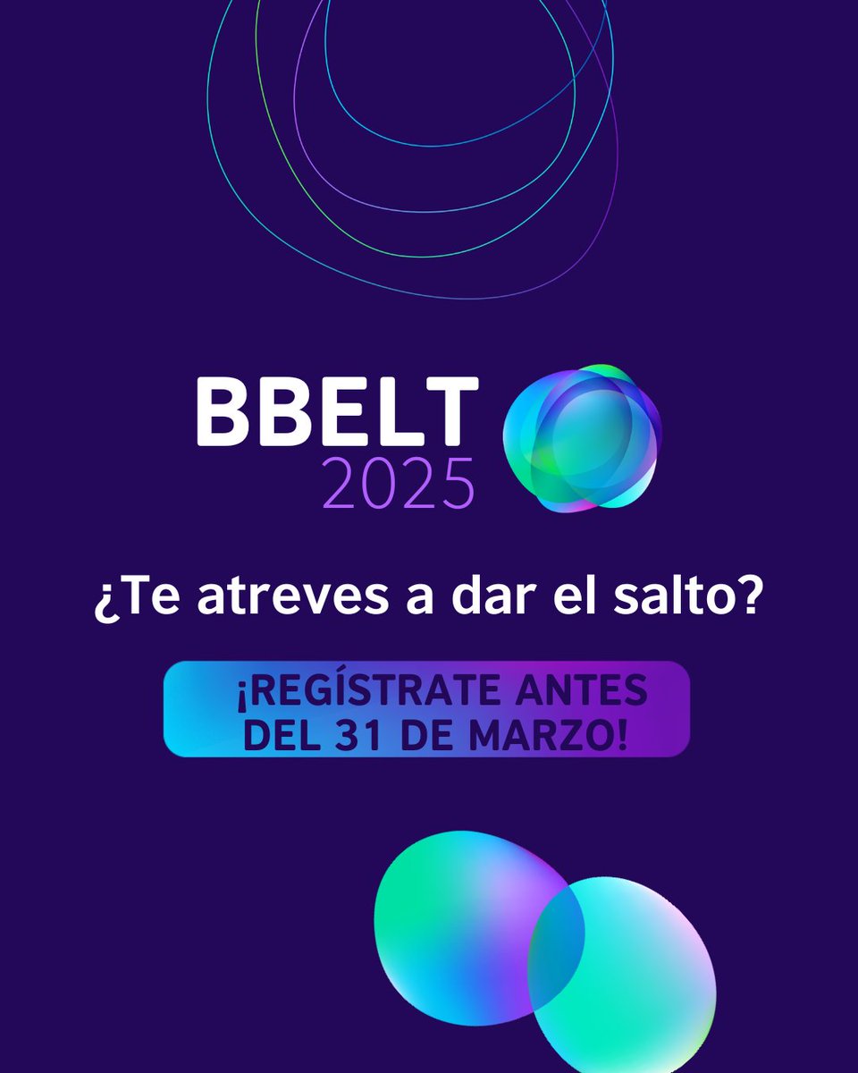 ¡Dos días para expandir tu potencial! 🌍✨ Únete a #BBELT2025, conecta con expertos en ELT, adquiere herramientas prácticas y recibe un certificado del British Council. 

🎓 Evento gratuito, ¡cupos limitados! Regístrate antes del 31/03. 🔗 bit.ly/4122l1Z

#ELT