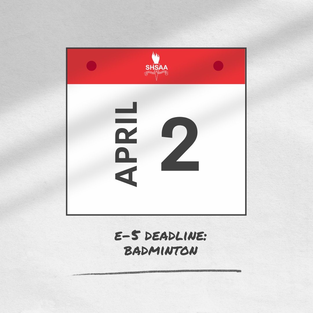 🚨 Athletic Directors 🚨
Tomorrow (April 2) is the deadline to complete your activity eligibility form for Badminton.