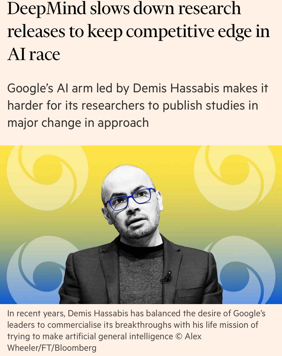 DeepMind, AI *sovereignty*, and the boiling pan of innovation. Are the most innovative companies shutting the door on open AI research?

This latest Financial Times piece captures a turning point in the world of AI: 
DeepMind, once a beacon of open research, is clamping down on