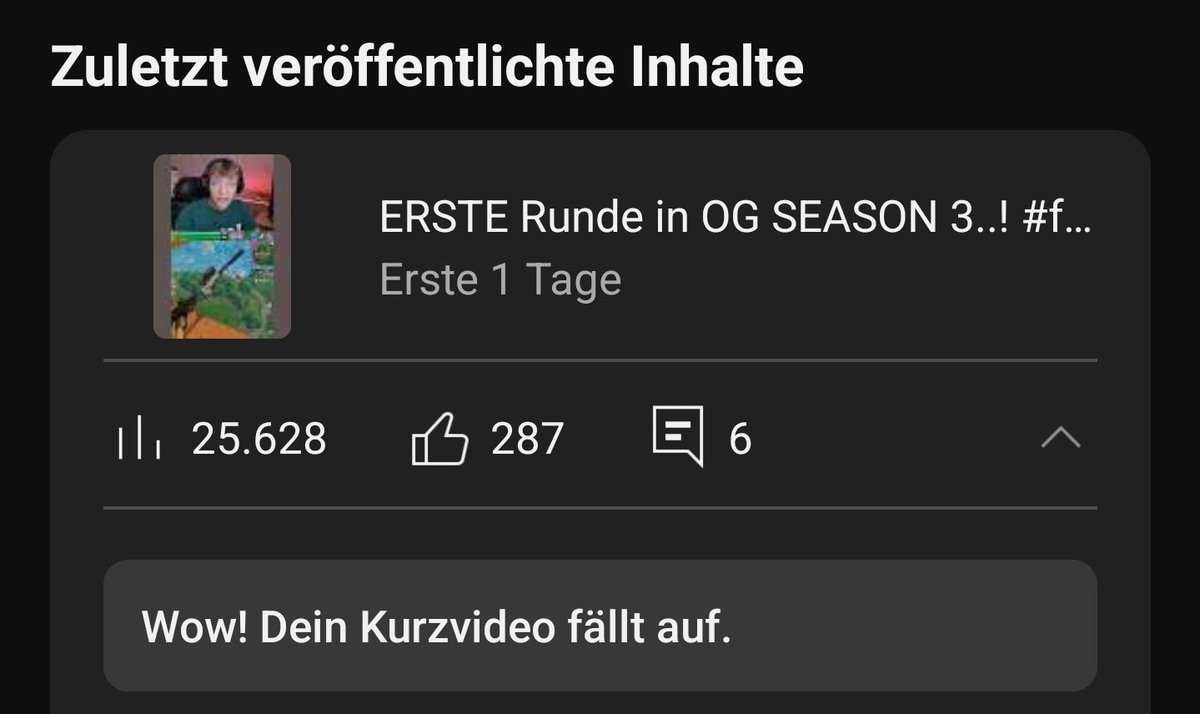 Danke für den big Support auf dem letzten Short ❤️