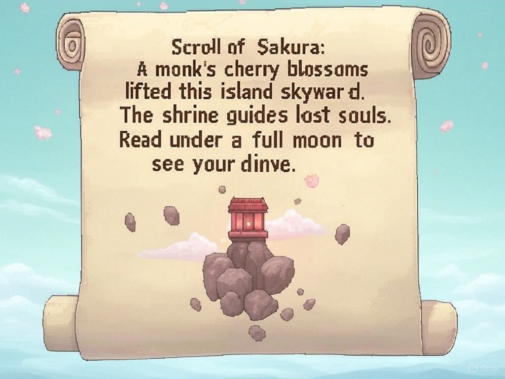 Jesu_lonimi_'s tweet image. A little lore for Floating Islands, written on a magical scroll! 🌸✨
The Scroll of Sakura tells of a floating island born of ancient magic.