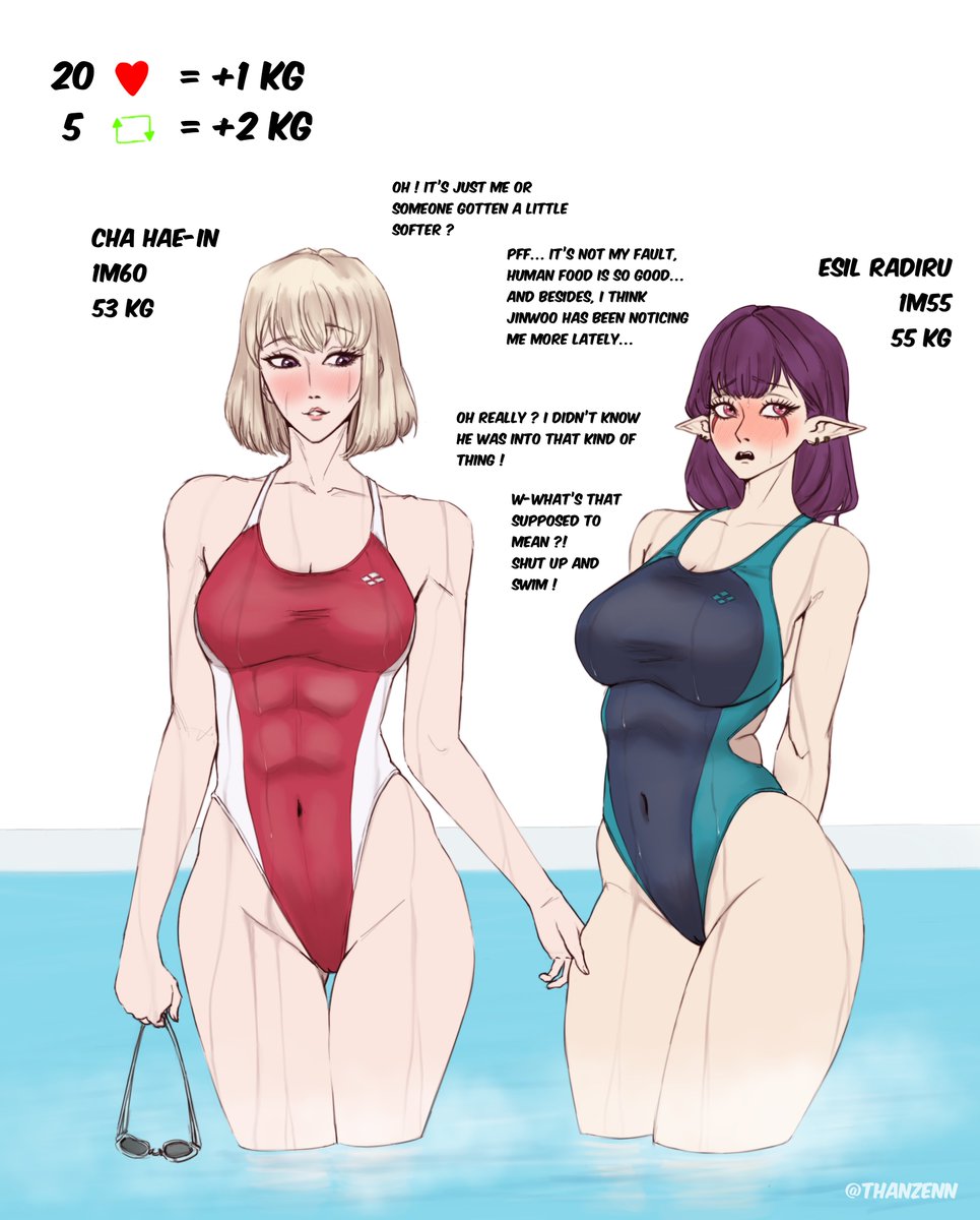 Thanzenn's tweet photo. Cha Hae-In &amp; Esil Weight gain Challenge

Part 2 next tuesday ! 

#SoloLeveling https://t.co/UTvbCiNkJR