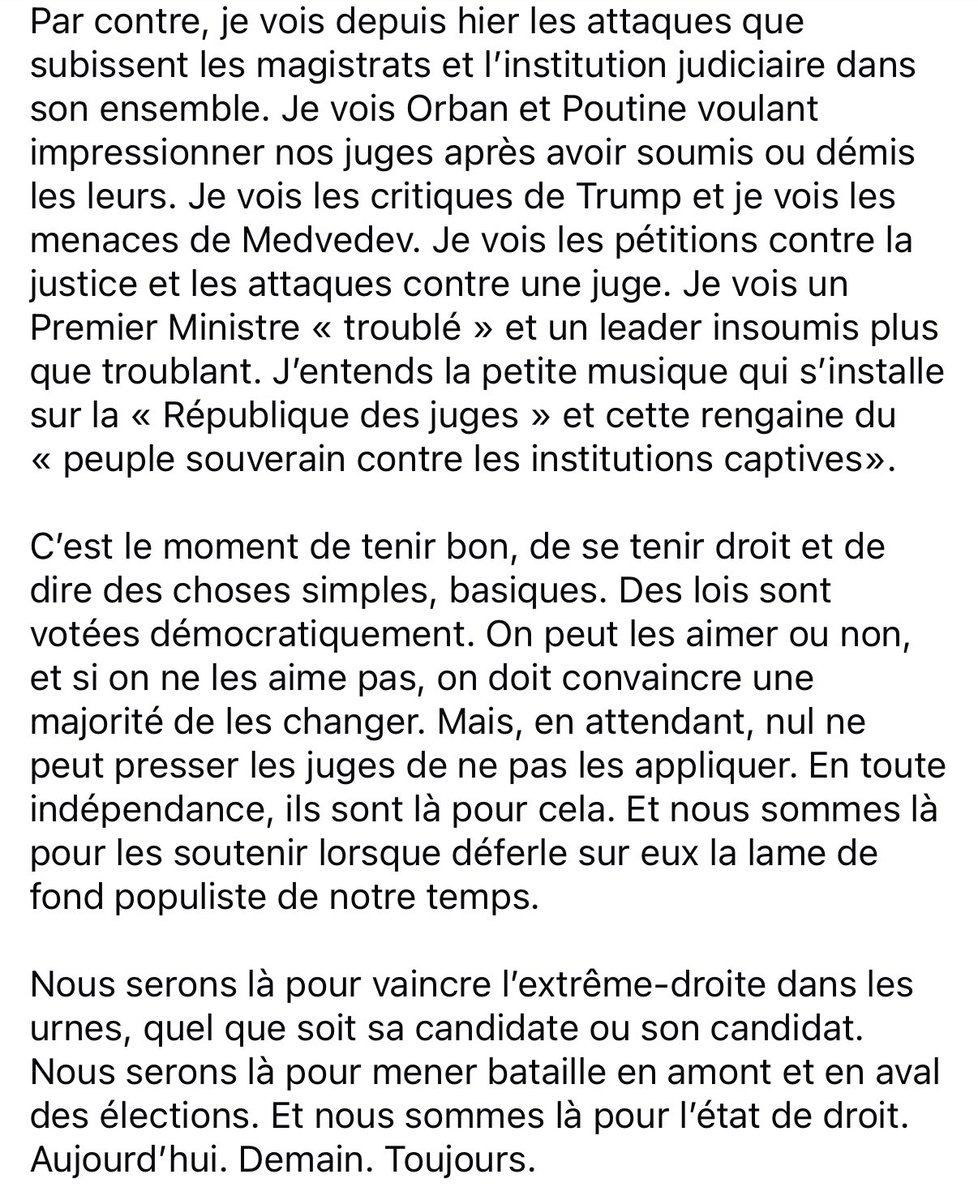 La démocratie n’est pas que l’élection et le fait majoritaire. C’est aussi l’état de droit et l’indépendance de la justice.