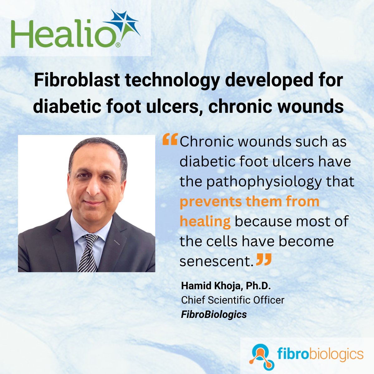 FibroBiologics (@fibrobiologics) on Twitter photo Our CSO, Hamid Khoja caught up with <a href="/HealioDerm/">Healio Dermatology</a> as we prepare for our upcoming clinical trials in wound care.
For more: bit.ly/4ce0gFr
$FBLG #BiotechInnovation #RegenerativeMedicine Our CSO, Hamid Khoja caught up with <a href="/HealioDerm/">Healio Dermatology</a> as we prepare for our upcoming clinical trials in wound care.
For more: bit.ly/4ce0gFr
$FBLG #BiotechInnovation #RegenerativeMedicine