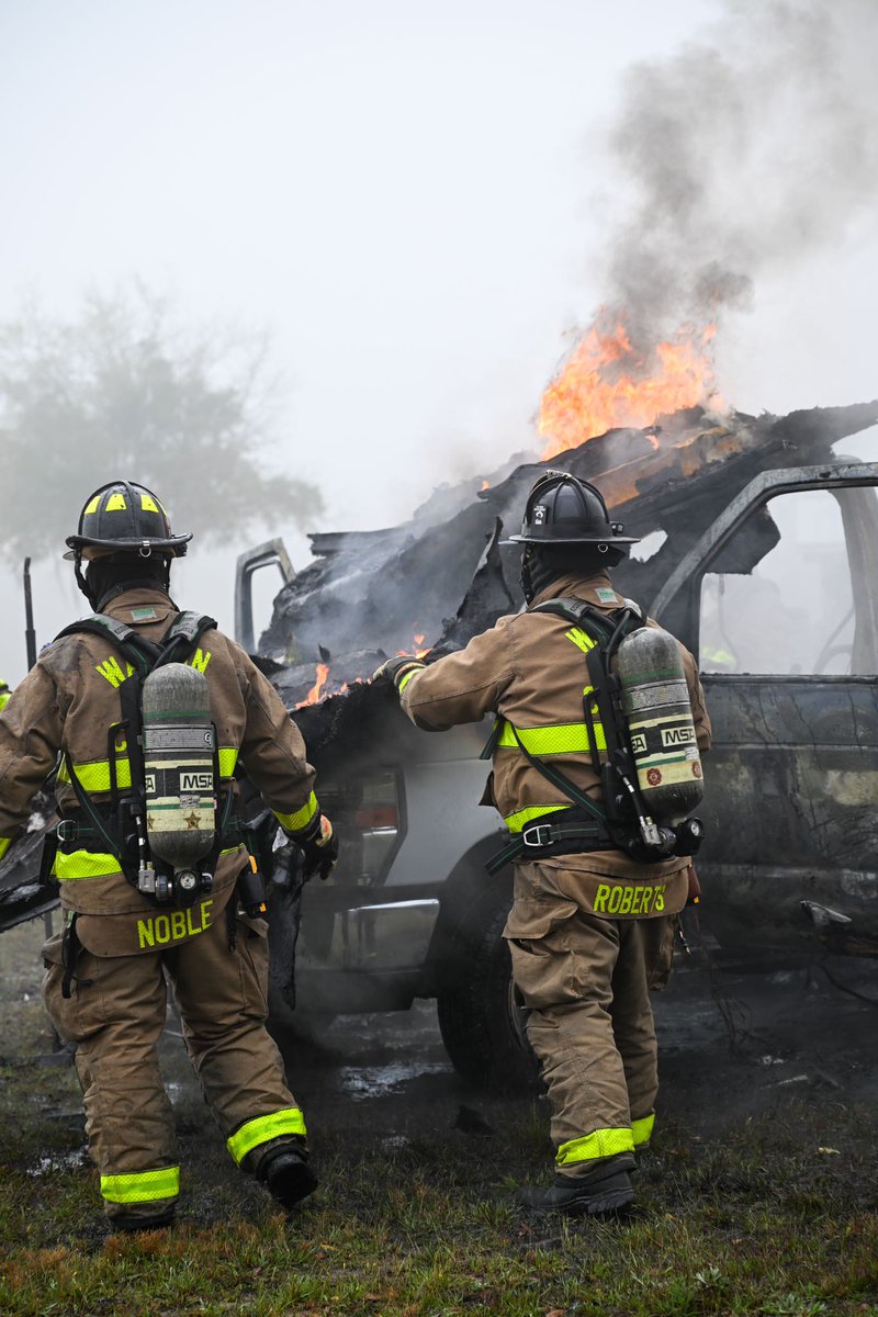 Just after 8 AM, WCFR, Argyle VFD, &amp; DFS FD responded to a motorhome fire on Ponderosa Trail. Crews arrived to find the vehicle fully engulfed. The owner had just returned from walking his dog &amp; saw smoke. FFs quickly contained the blaze. No injuries. Cause remains unknown.