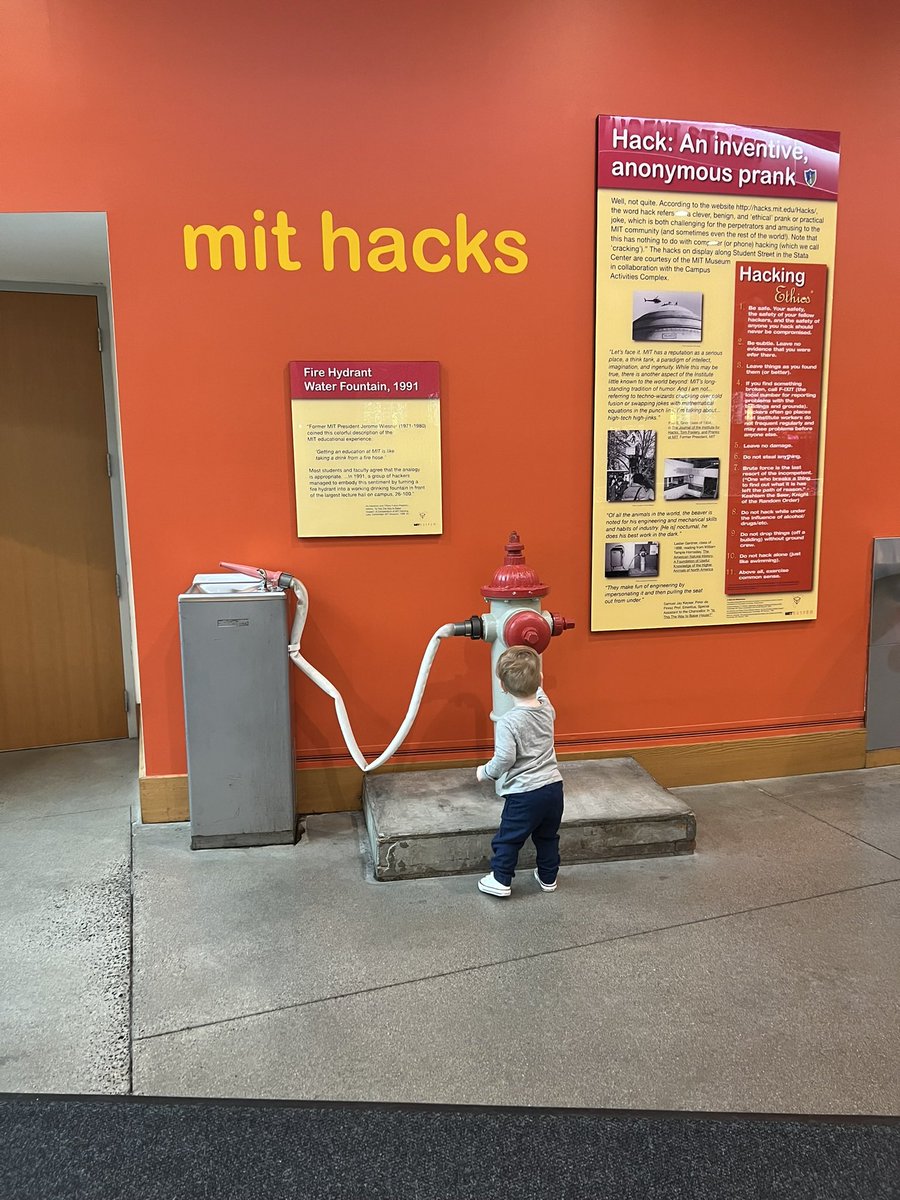 No joke! Next time you walk through @mit ‘s campus, check out the Institute’s hacking history! The Stata Center features the prank items, such as the fire hydrant water fountain and a giant cow. 🐮 

Learn more 🔗 hacks.mit.edu