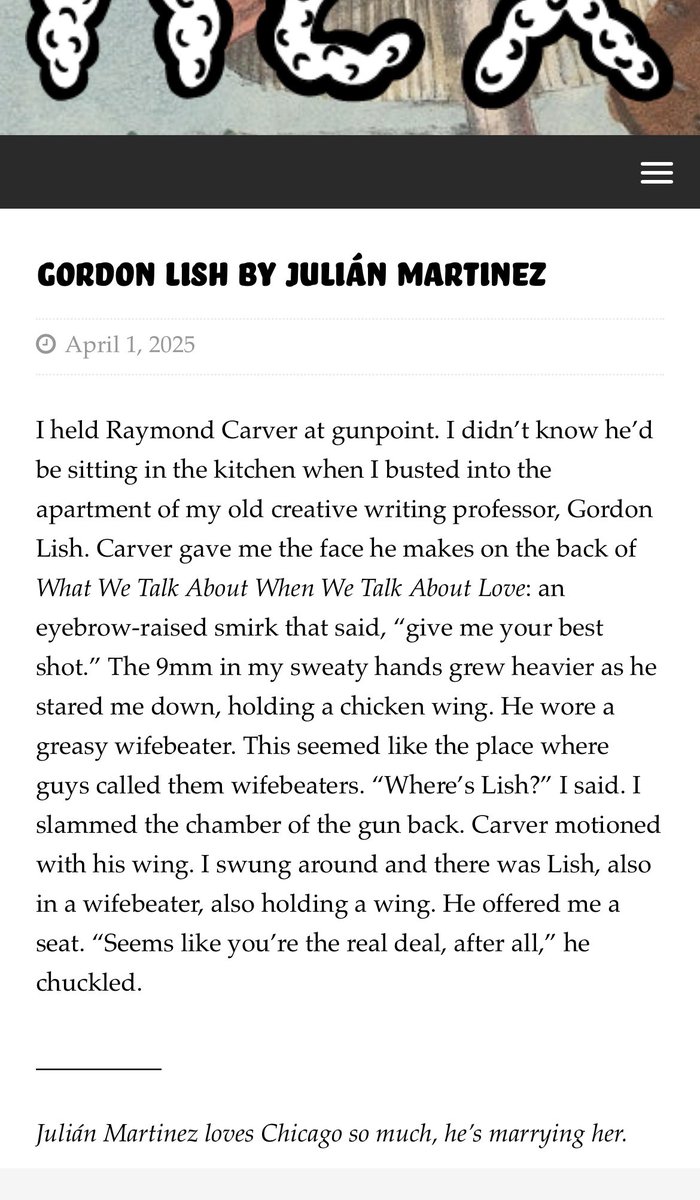 martinezfjulian's tweet image. new piece in the great @hexliterary today! It’s called “Gordon Lish.” Raymond Carver’s in it, too. Here’s the photo of him mentioned in the story— not a dude you want to mess with!

hexliterary.com/?p=2608