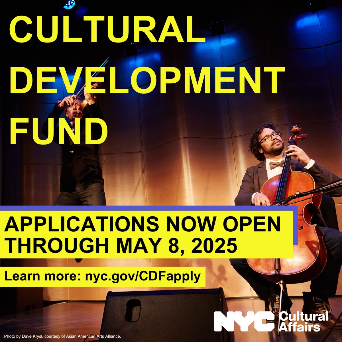 📢 NYC cultural nonprofits: it's time to apply for the next cycle of the Cultural Development Fund (CDF)!  Organizations can receive funding for the programming they provide to NYC. 

View info on CDF eligibility, guidelines, upcoming webinars, and more: nyc.gov/CDFapply