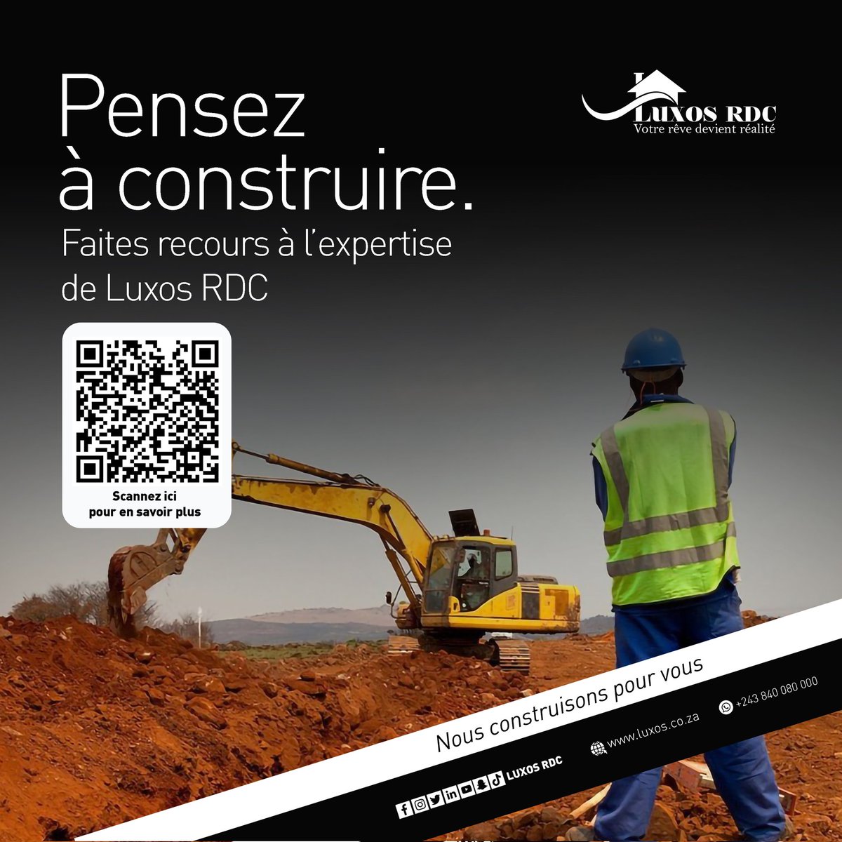 LUXOSRDCIMMO's tweet photo. Pensez à construire. Faites recours à l’expertise de Luxos RDC ! 🏘️
Pour découvrir toutes nos offres, scannez le code QR ou contactez notre équipe commerciale au ☎️ : +243 840 080 000.
Faites le premier pas vers la maison de vos rêves ! ✨
#ConcessionPeage #Maisonneuve #maison https://t.co/36fbhgXCiV