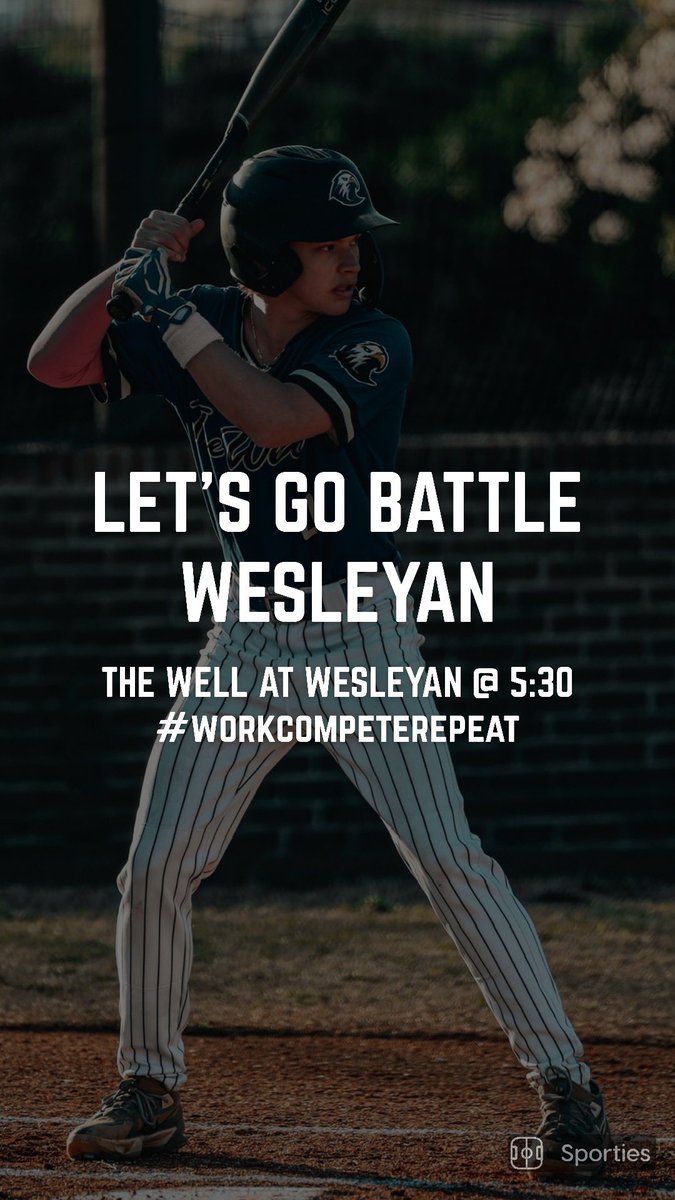 The Well is on the road tonight, at Wesleyan, first pitch at 5:30!
#workcompeterepeat #wefly