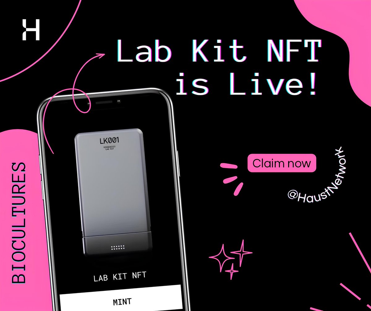 SLantawan's tweet photo. ๐จ Attention, guys! ๐จ
The Haust Lab Kit NFT mint is LIVE! ๐ฅ
This NFT is your key to unlocking the mysteries of #BioCultures ๐งฌ , and remember that this is a very important part for your future in @HaustNetwork ๐
โ๏ธ 1 NFT per wallet
โ๏ธ Non-transferable
โ๏ธ Free to claim - https://t.co/vPsryrUwfx
The next phase of evolution is almost here! ๐ฌ A new experiment beginsโฆ Are you ready? ๐งช
$HAUST #HaustAmb