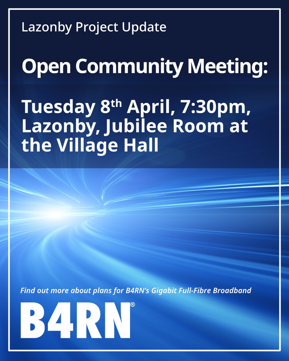 team_B4RN's tweet photo. 📣 You're Invited to Our Open Meeting in Lazonby! 📣
📅 Tuesday, 8th April
⏰ 7:30 PM
📍 Jubilee Room, Lazonby Village Hall
Join us for an open meeting and get the latest updates on our project planning and timeline.
👉 Mark your calendar and see you there!
#Lazonby https://t.co/rwCqLY9cCo