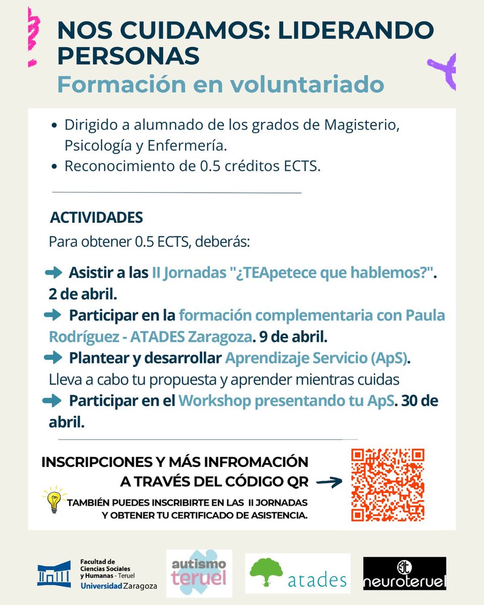 Grupo ERA - Emoción, Regulación y Ajuste (@grupoeraunizar) on Twitter photo II Jornadas "¿TEApetece que hablemos?"
Desde el grupo ERA participamos en la formación en voluntariado a través de las II jornadas "TEApetece que hablemos?”
El 2 de Abril, día Mundial de concienciación sobre el Autismo, la <a href="/fcsh_teruel/">FCSH Teruel</a> celebra sus II Jornadas sobre autismo. II Jornadas "¿TEApetece que hablemos?"
Desde el grupo ERA participamos en la formación en voluntariado a través de las II jornadas "TEApetece que hablemos?”
El 2 de Abril, día Mundial de concienciación sobre el Autismo, la <a href="/fcsh_teruel/">FCSH Teruel</a> celebra sus II Jornadas sobre autismo.