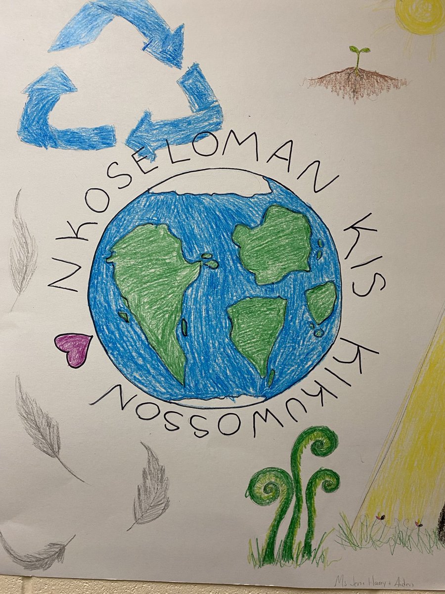 Nkoseloman Kci Kikuwosson! (Guh-zell-mun kchee-gig-woss-sn) we love our Earth Mother! A lesson from our Grade four student to begin our Earth Day activities! Please share with your families to create your own various activities that will honour our commitment to save our planet!